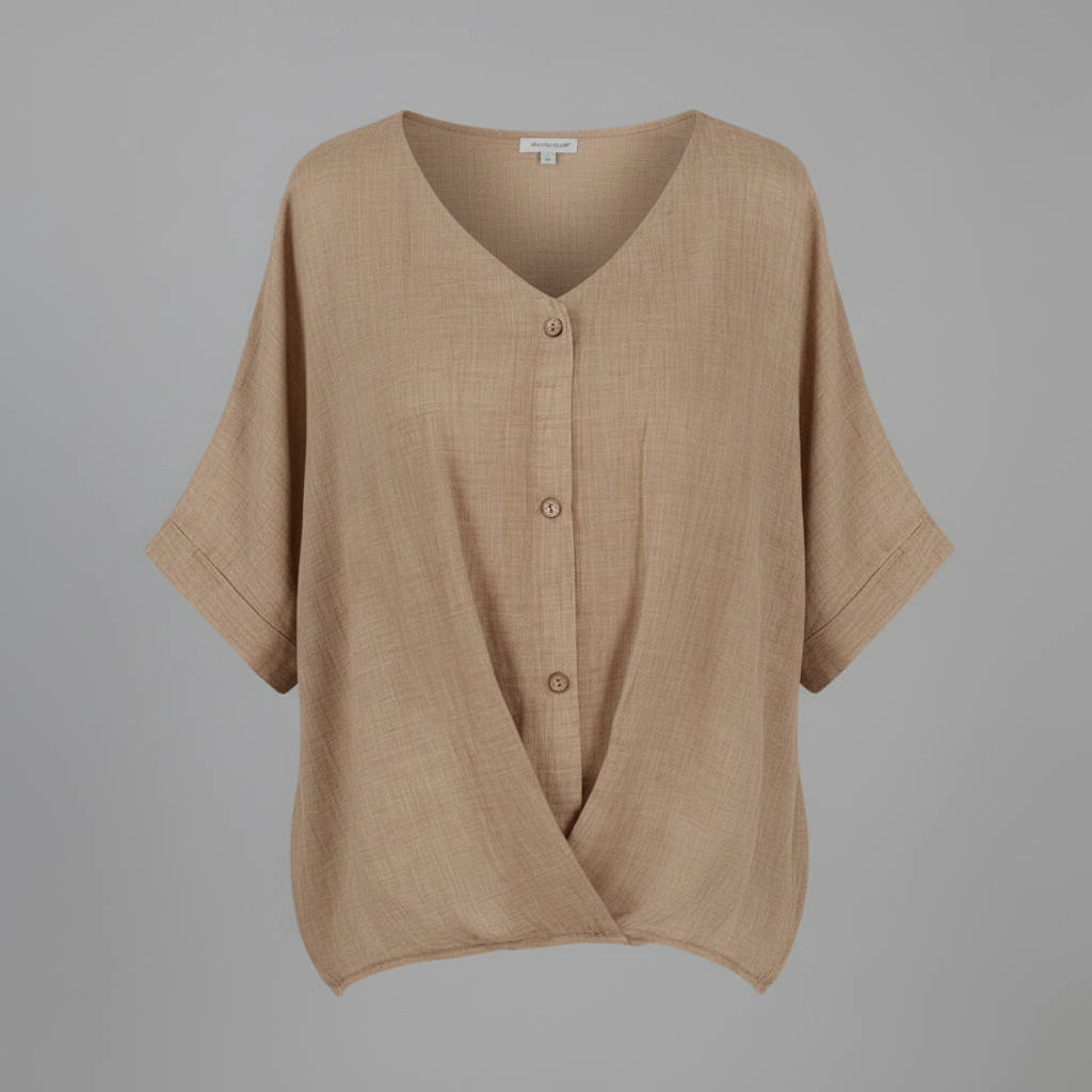 Elegante V-Ausschnitt Damenbluse | Weiße Bluse für Festliche Anlässe
