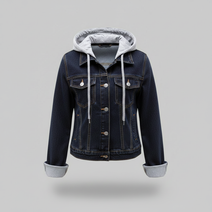 Damen Jeansjacke Mit Abnehmbarer Kapuze | Freizeitjacke