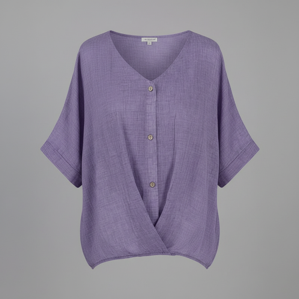 Elegante V-Ausschnitt Damenbluse | Weiße Bluse für Festliche Anlässe