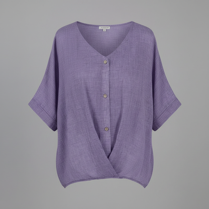 Elegante V-Ausschnitt Damenbluse | Weiße Bluse für Festliche Anlässe