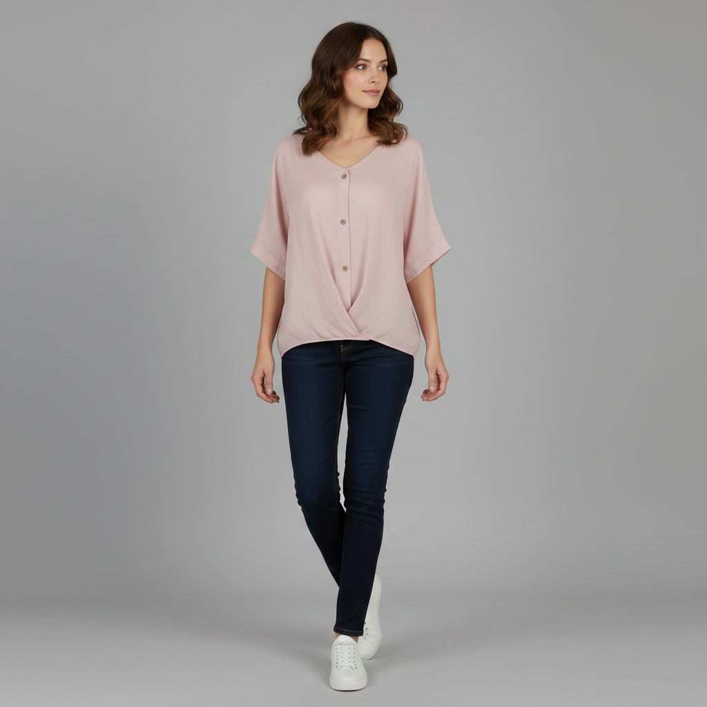 Elegante V-Ausschnitt Damenbluse | Weiße Bluse für Festliche Anlässe