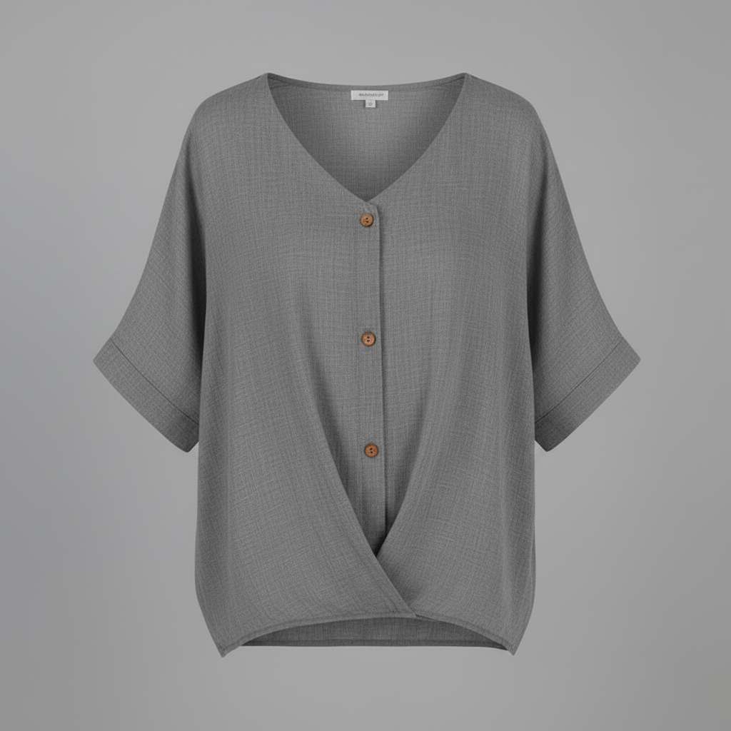 Elegante V-Ausschnitt Damenbluse | Weiße Bluse für Festliche Anlässe
