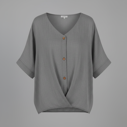 Elegante V-Ausschnitt Damenbluse | Weiße Bluse für Festliche Anlässe