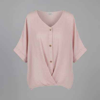 Elegante V-Ausschnitt Damenbluse | Weiße Bluse für Festliche Anlässe