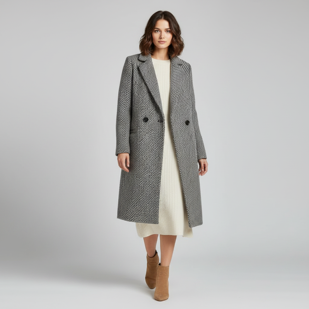 Eleganter Wollmantel Beige | Damen Wollmantel Winter