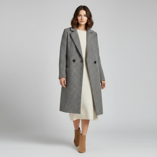 Eleganter Wollmantel Beige | Damen Wollmantel Winter