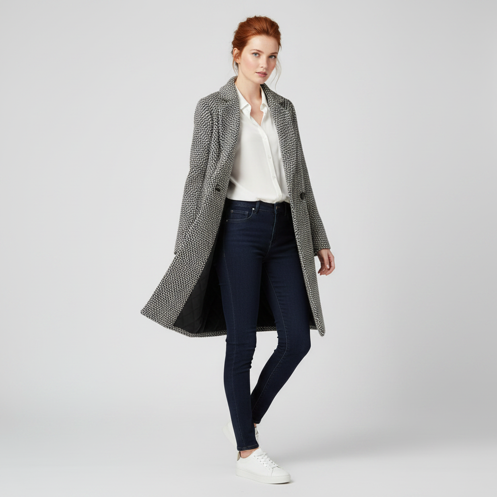 Eleganter Wollmantel Beige | Damen Wollmantel Winter