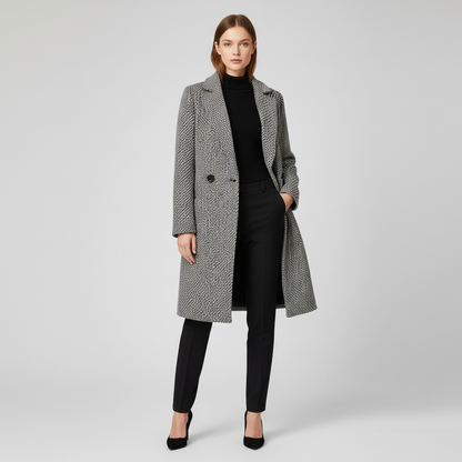 Eleganter Wollmantel Beige | Damen Wollmantel Winter