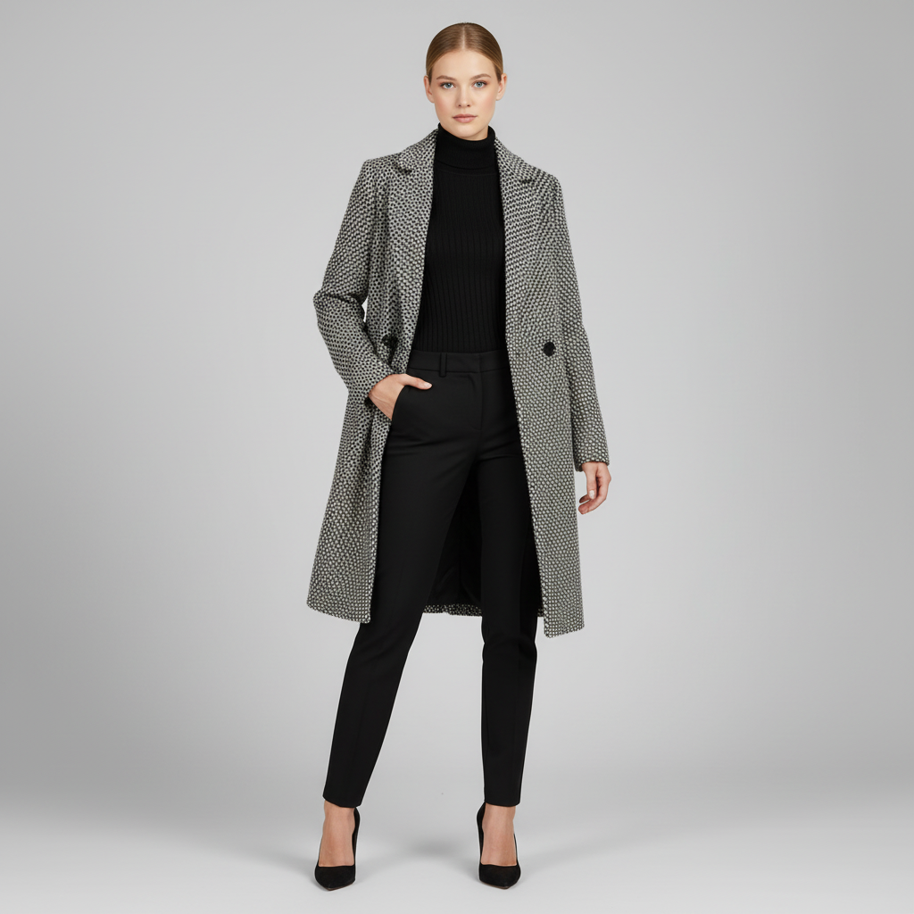 Eleganter Wollmantel Beige | Damen Wollmantel Winter