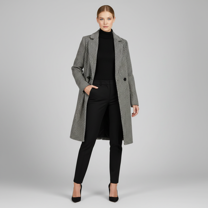 Eleganter Wollmantel Beige | Damen Wollmantel Winter